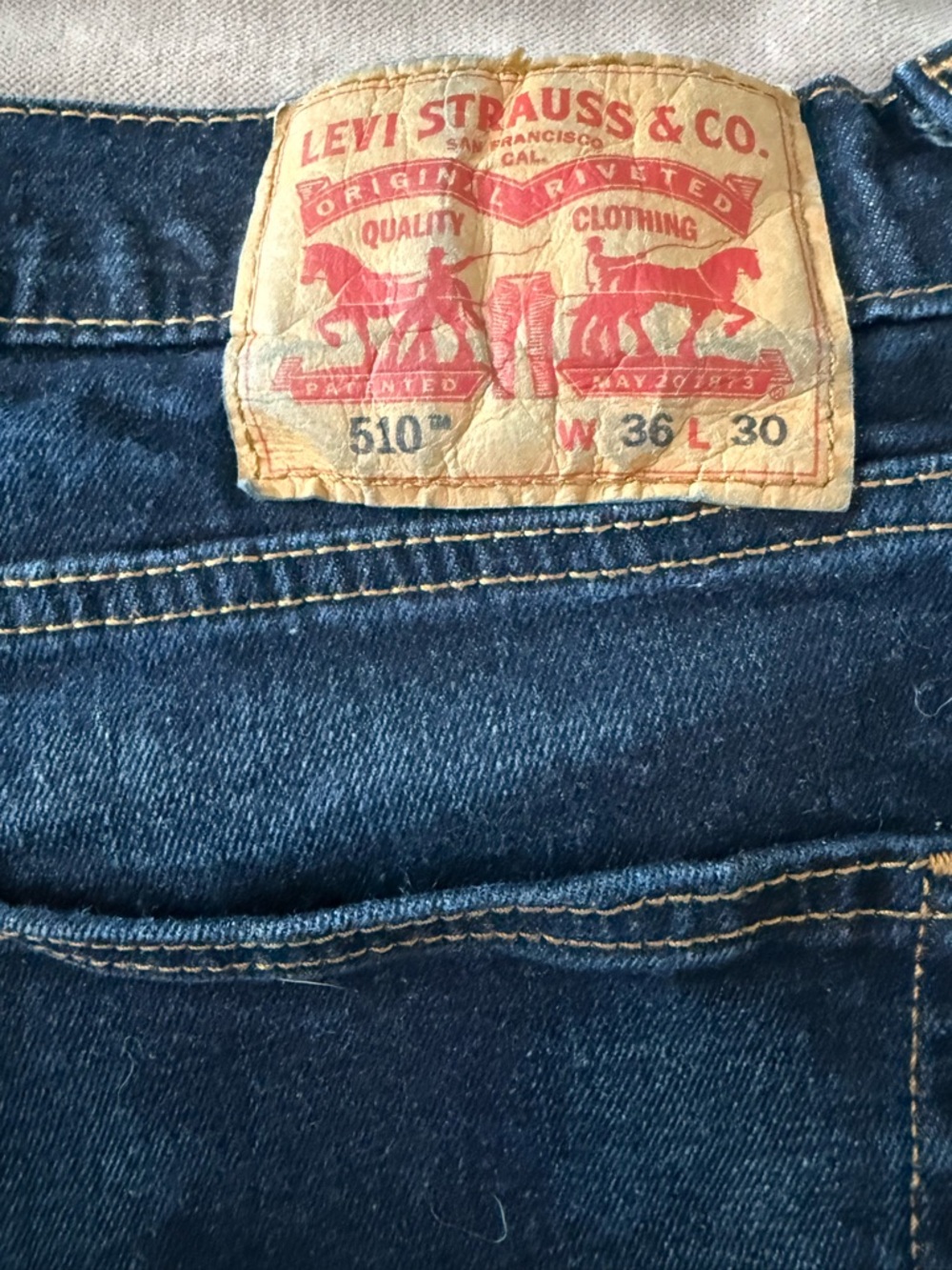 Levi’s 510 Skinny Jeans Men’s 36x30 Dark Wash Slim Fit Denim - Picture 5 of 5